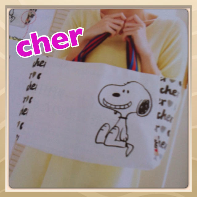 Cher(シェル)の【cher】スヌーピーコラボBIGトート レディースのバッグ(トートバッグ)の商品写真
