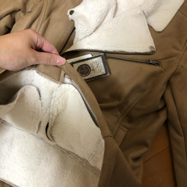 裏ボア フェイク ムートン ライダースジャケット メンズのジャケット/アウター(ライダースジャケット)の商品写真