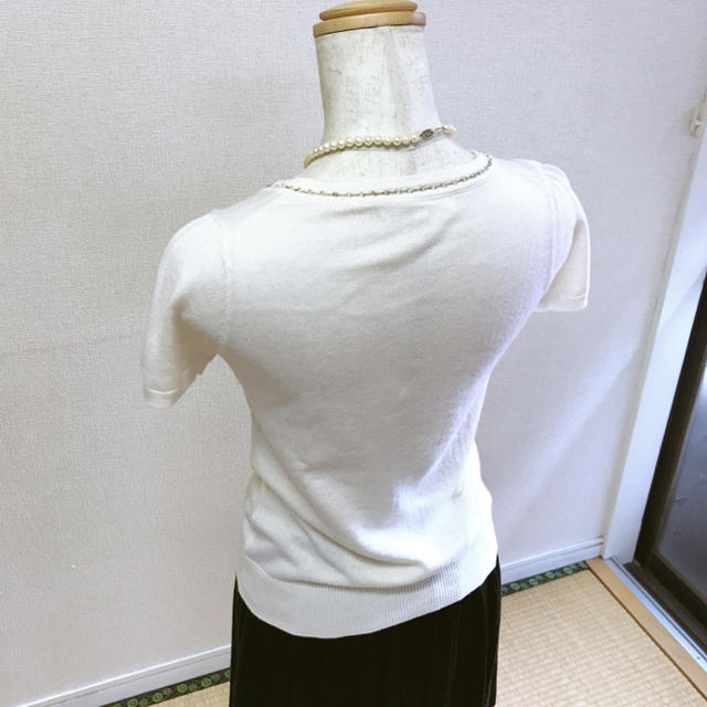 ANAYI(アナイ)のアナイ ビジュー付き 半袖ニット レディースのトップス(ニット/セーター)の商品写真
