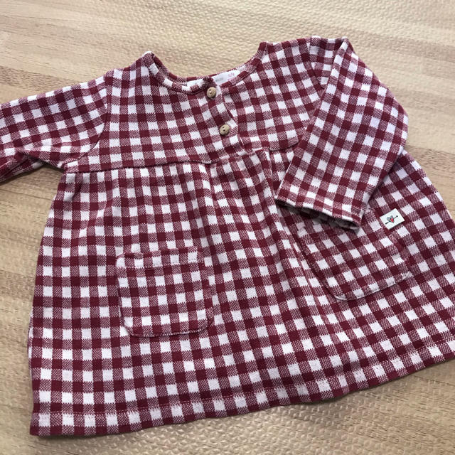 ZARA KIDS(ザラキッズ)の美品 ZARA baby ギンガムチェック ワンピース 74 70 キッズ/ベビー/マタニティのベビー服(~85cm)(ワンピース)の商品写真