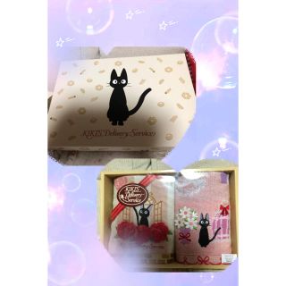 ジブリ(ジブリ)の魔女の宅急便 ジジ  フェイスタオルとウォッシュタオル2枚セット(タオル/バス用品)