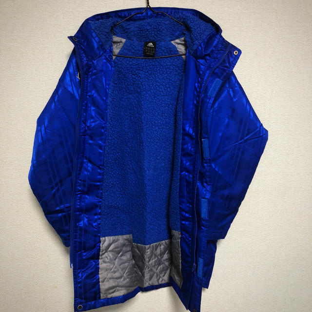 adidas(アディダス)のadidas アディダス ベンチコート 150 ブルー キッズ/ベビー/マタニティのキッズ服男の子用(90cm~)(コート)の商品写真