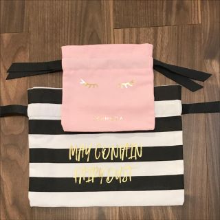 セフォラ(Sephora)のSEPHORA セフォラ 巾着袋 ノベルティ  ボーダー ピンク(ポーチ)