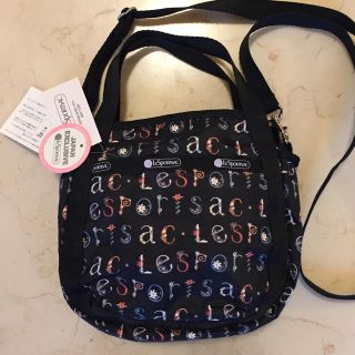 レスポートサック(LeSportsac)の【新品・タグ付き】レスポートサック ポシェット ショルダーバッグ ロゴ ブラック(ショルダーバッグ)