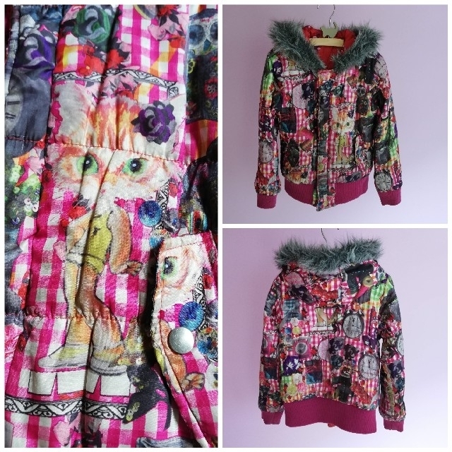 DESIGUAL(デシグアル)のDesigual🧥昭和レトロチック リバーシブルコート 128㎝ キッズ/ベビー/マタニティのキッズ服女の子用(90cm~)(ジャケット/上着)の商品写真