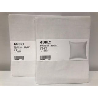 イケア(IKEA)の【2枚セット】GURLI クッションカバー, ホワイト, 50x50 cm(クッションカバー)