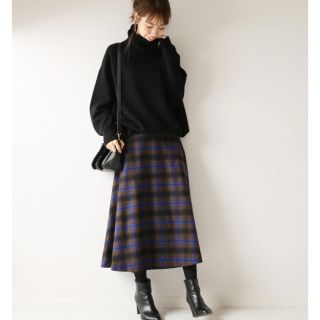 スピックアンドスパン(Spick & Span)の今期 Spick & Span ♡ チェックソフトフレアースカート 34(ロングスカート)