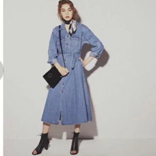 マウジー(moussy)の新品！タグ付き！MOUSSY☆ロングデニムワンピ(ロングワンピース/マキシワンピース)