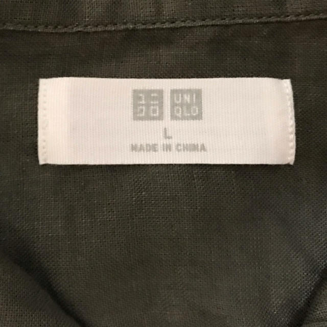 UNIQLO(ユニクロ)のシャツ リネン 麻100% カーキ  レディースのトップス(シャツ/ブラウス(長袖/七分))の商品写真