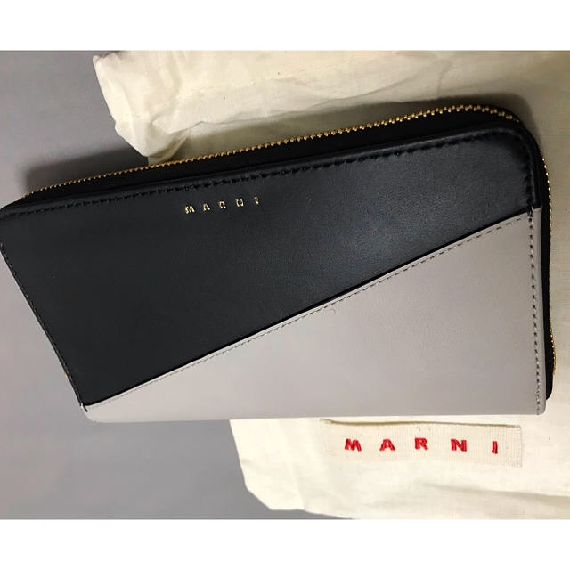 Marni(マルニ)の限定値下げ○MARNI○新品○ウォレット バイカラー 長財布 グレー×ブラック レディースのファッション小物(財布)の商品写真