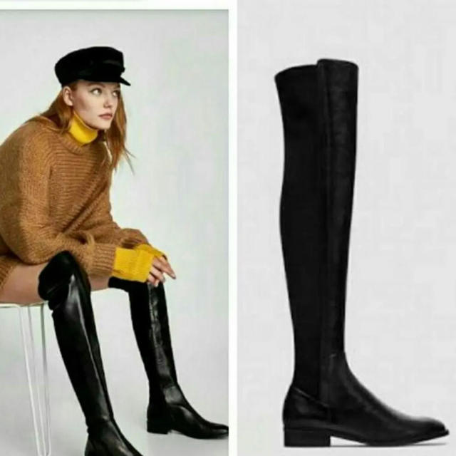 美品 ZARA ザラ ニーハイ ブーツ ソックス シューズ 美品 ZARA ザラ ニーハイ ブーツ ソックス シューズ