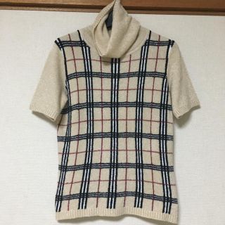 バーバリー(BURBERRY)のBURBERRY  素敵なチェック柄ラメ入りタートルニット  2(ニット/セーター)