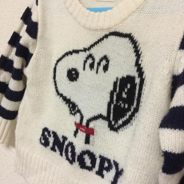 西松屋(ニシマツヤ)のSNOOPYニット★デニム セット コーデセット キッズ/ベビー/マタニティのベビー服(~85cm)(ニット/セーター)の商品写真