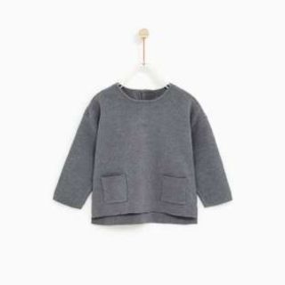 ザラキッズ(ZARA KIDS)の新品未使用 ZARA 98cm ニット グレー セーター(ニット)