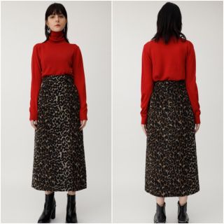 マウジー(moussy)のMOUSSY LEOPARD SLIT スカート 柄BRN サイズ1 新品(ロングスカート)