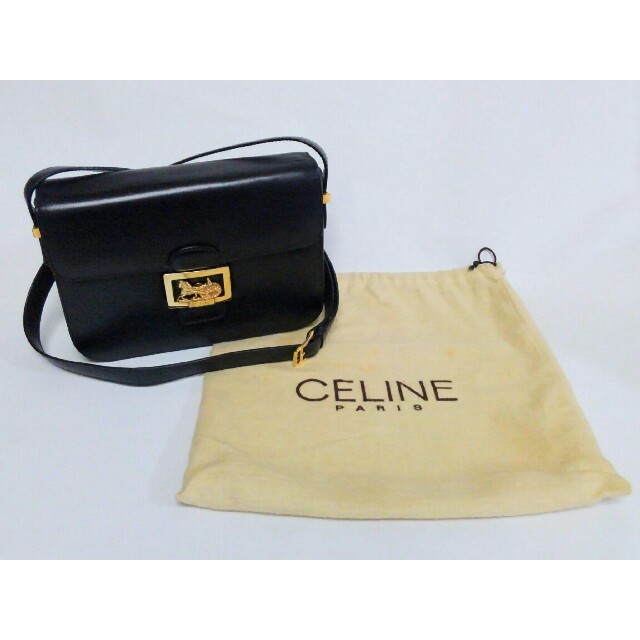 売約済み★CELINE オールドセリーヌ ショルダーバッグ 馬車金具 袋 美品