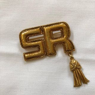 ソニアリキエル(SONIA RYKIEL)のソニアリキエル ★ブローチ★ゴールド★vintage★美品★昭和★ロゴ★バブル(ブローチ/コサージュ)