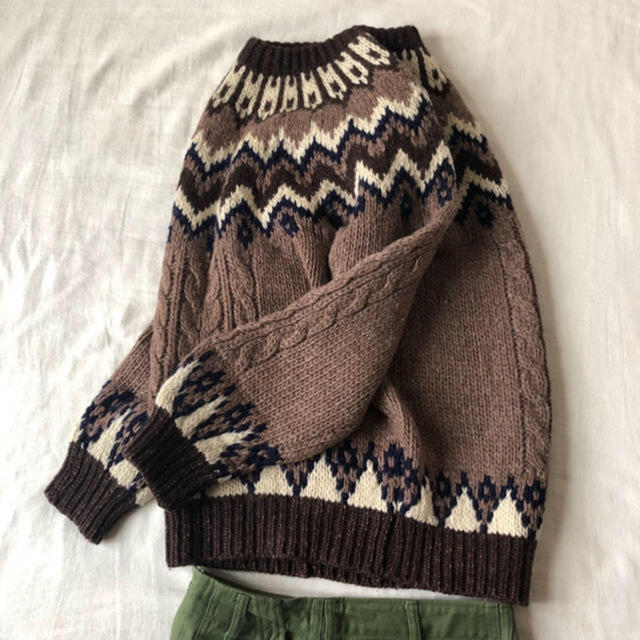 Lochie(ロキエ)のvintage Nordic knit sweater 🐑🐑🐑 レディースのトップス(ニット/セーター)の商品写真