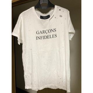 サンローラン(Saint Laurent)のgarcons infidelesギャルソンインフィデレス ロゴダメージTシャツ(Tシャツ/カットソー(半袖/袖なし))