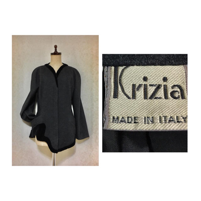 KRIZIA(クリツィア)の80s KRIZIA Velvet Wool Jacket ベロア ベルベット レディースのジャケット/アウター(ノーカラージャケット)の商品写真