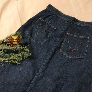 サンタモニカ(Santa Monica)のvintage denim skirt(ひざ丈スカート)