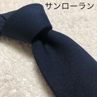 サンローラン(Saint Laurent)のYves Saint Laurent ネクタイ ネイビー ロゴ入り(ネクタイ)