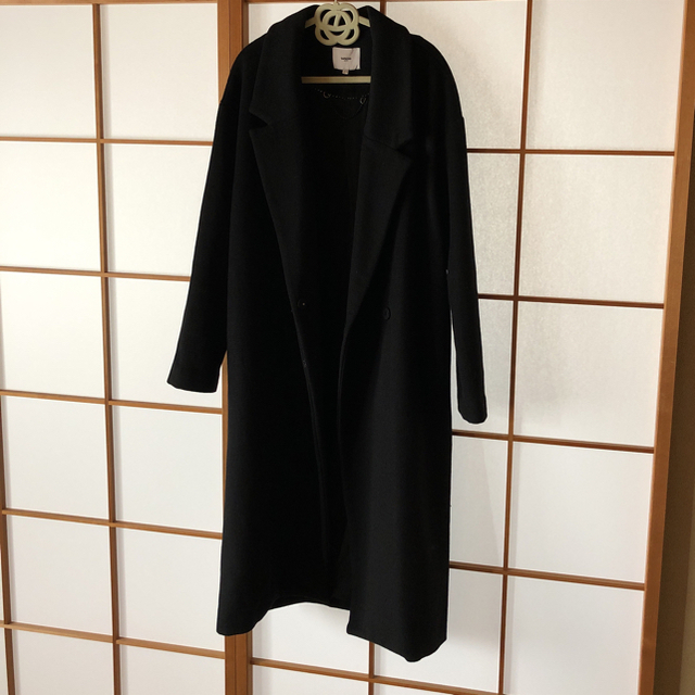 ZARA(ザラ)のsuncoo paris ブラック ロングコート  レディースのジャケット/アウター(ロングコート)の商品写真