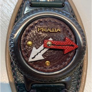 プラダ(PRADA)のプラダ 時計型 ブレスレット 美品 未使用品 レザー(ブレスレット/バングル)