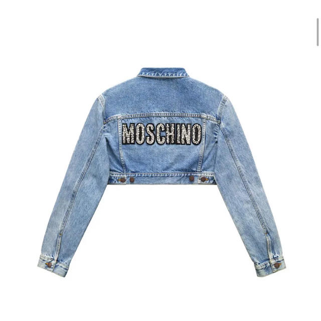 H&M MOSCHINO ラインストーンクロップドデニムジャケット