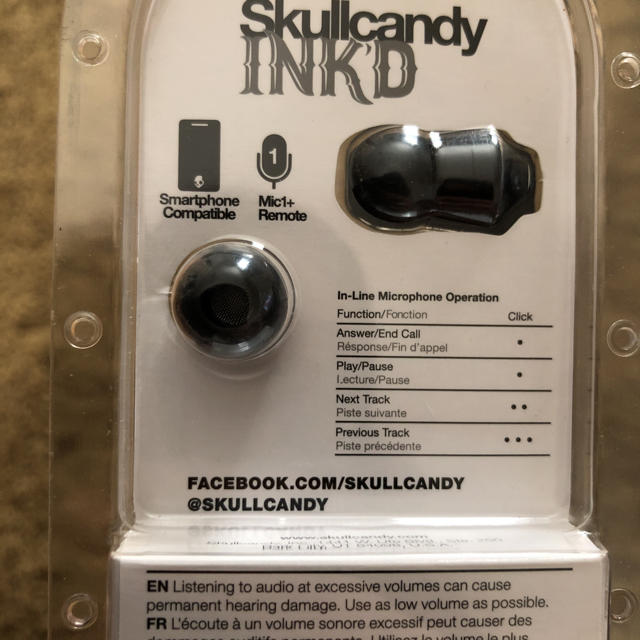 Skullcandy(スカルキャンディ)の新品 イヤホン skullcandy ink'd スマホ/家電/カメラのオーディオ機器(ヘッドフォン/イヤフォン)の商品写真