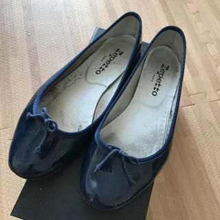 レペット(repetto)のレペット エナメル ネイビー 38(バレエシューズ)