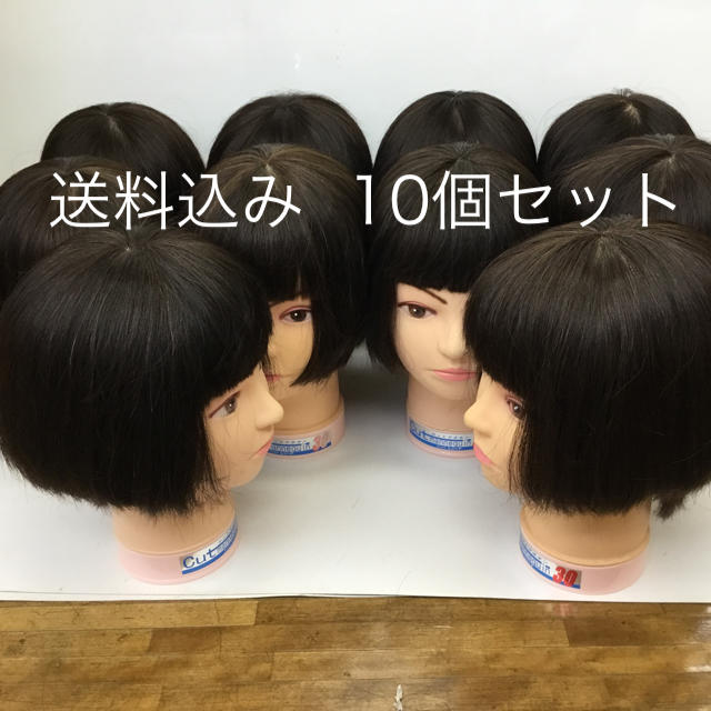 中古カット練習用ウィッグ 10個セット レディースのウィッグ/エクステ(その他)の商品写真