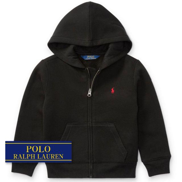 Ralph Lauren(ラルフローレン)の☆新品☆ 95 ラルフローレン 裏起毛フードパーカー ブラック 6880 キッズ/ベビー/マタニティのキッズ服男の子用(90cm~)(ジャケット/上着)の商品写真