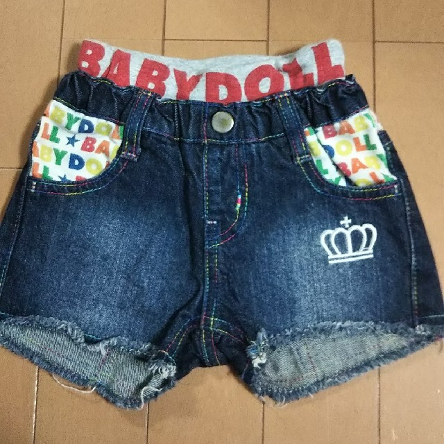 BABYDOLL(ベビードール)のベビードール  ★USED＊デニム ショート パンツ 90 キッズ/ベビー/マタニティのキッズ服女の子用(90cm~)(パンツ/スパッツ)の商品写真