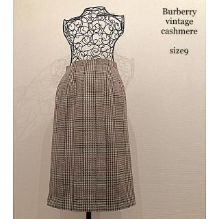 バーバリー(BURBERRY)のBurberry vintage カシミヤ混合 超美品 ロング本格スカート(ロングスカート)