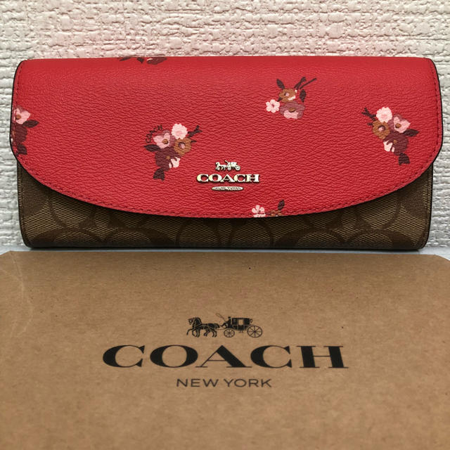 コーチ、長財布、可愛い花柄(^^)、新品未使用財布