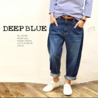 ネストローブ(nest Robe)の6日夜まで出品 新品 DEEP BLUE ワイドルーズ デニム ユーズド加工 (デニム/ジーンズ)