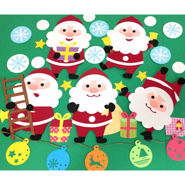 サンタさんいっぱい クリスマス １２月 壁面飾りの通販 By 小梅 製作再開 ラクマ