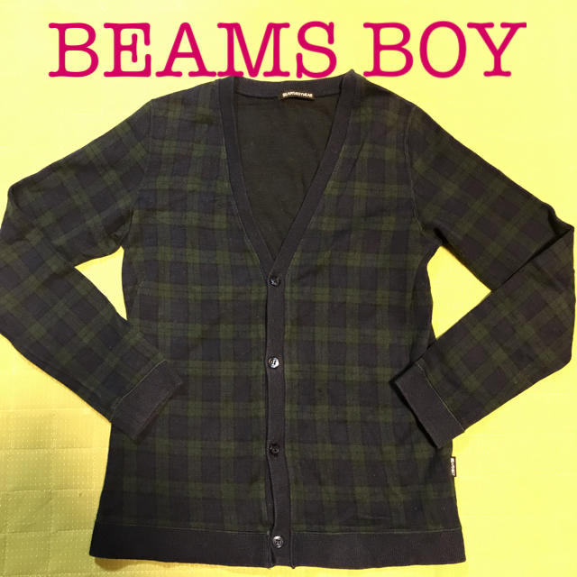 BEAMS BOY(ビームスボーイ)のビームスボーイ ブラックウォッチ タータン チェック カーディガン Ｖネック レディースのトップス(カーディガン)の商品写真