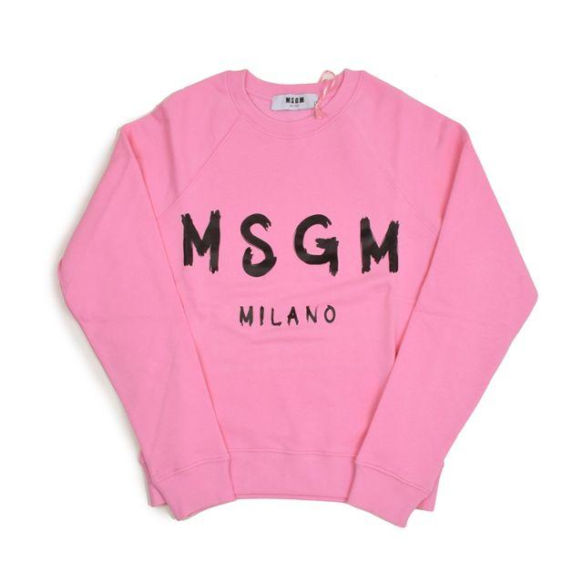 MSGM エムエスジーエム ロゴピンクスウェットS