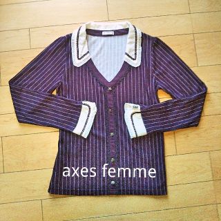 アクシーズファム(axes femme)の！一度着美品☆ピンストライププルオーパ☆アクシーズ☆シャツaxes(シャツ/ブラウス(長袖/七分))