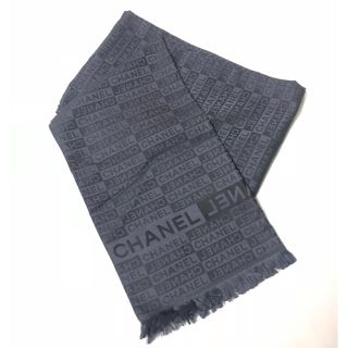 シャネル(CHANEL)のほぼ新品★CHANEL 値下 ロゴ ショール ストール ウール シルク シャネル(マフラー/ショール)