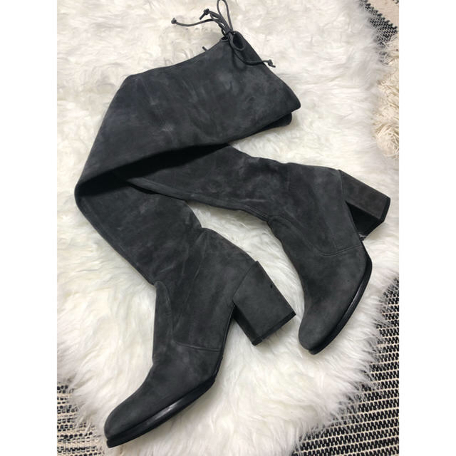 スイーツ柄 ブルー Stuart weitzman ニーハイブーツ グレー 36 - 通販