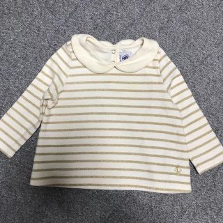 プチバトー(PETIT BATEAU)のふくろう様専用 プチバトー ボーダーラメ トップス 12M(シャツ/カットソー)