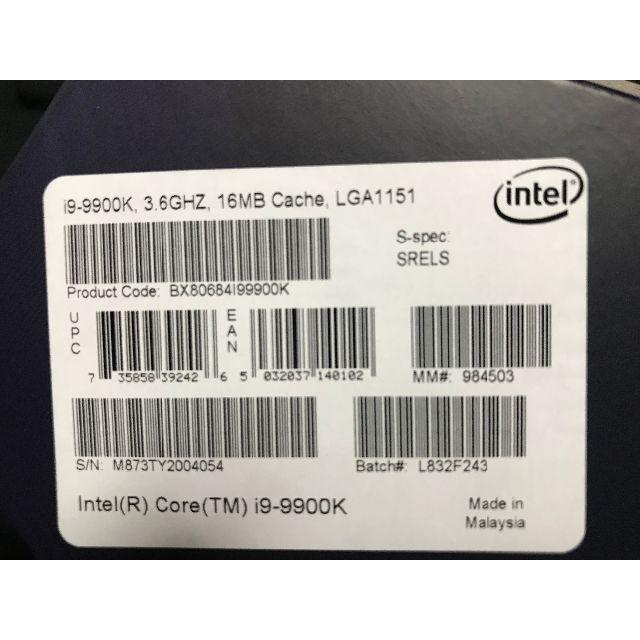 新品未開封】Intel Core i9 9900K BOX CPUの通販 by ゆちまる販売所