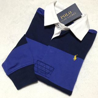 ポロラルフローレン(POLO RALPH LAUREN)の新品✨ボーダー ラガーシャツ / ネイビー×ブルー 7/130(Tシャツ/カットソー)