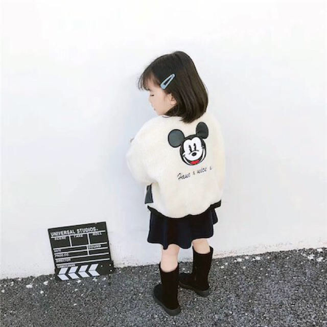 Disney(ディズニー)の新品 ミッキー ボア ジャケット  キッズ/ベビー/マタニティのキッズ服女の子用(90cm~)(ジャケット/上着)の商品写真