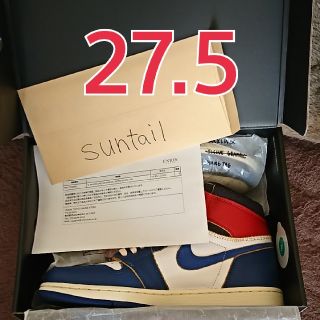 ナイキ(NIKE)の【27.5】 UNION × NIKE AIR JORDAN 1 Blue AJ(スニーカー)