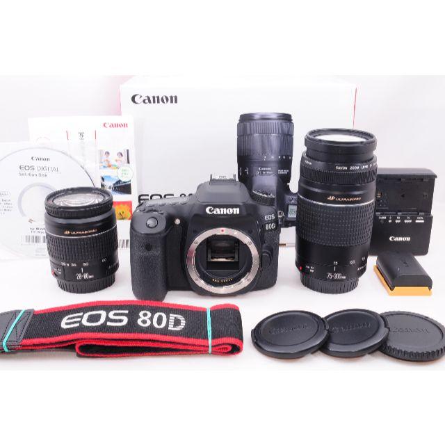 Canon - 【極美品】Canon EOS 80D 300㎜ Wレンズ
