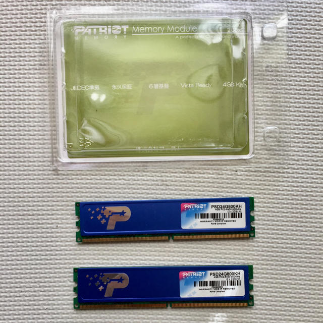 patriot DDR2-800 PC2-6400 2GBx2枚②デスクトップ用 スマホ/家電/カメラのPC/タブレット(PCパーツ)の商品写真